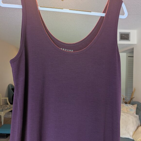 New Unbound Merino Women's Mini Merino Tank Dress Merlot Size Large - Picture 3 of 10
